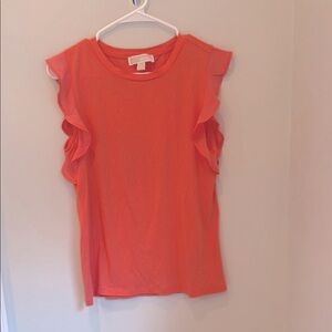 MICHAEL Michael Kors Women's Coral Ruffle Sleeve Top